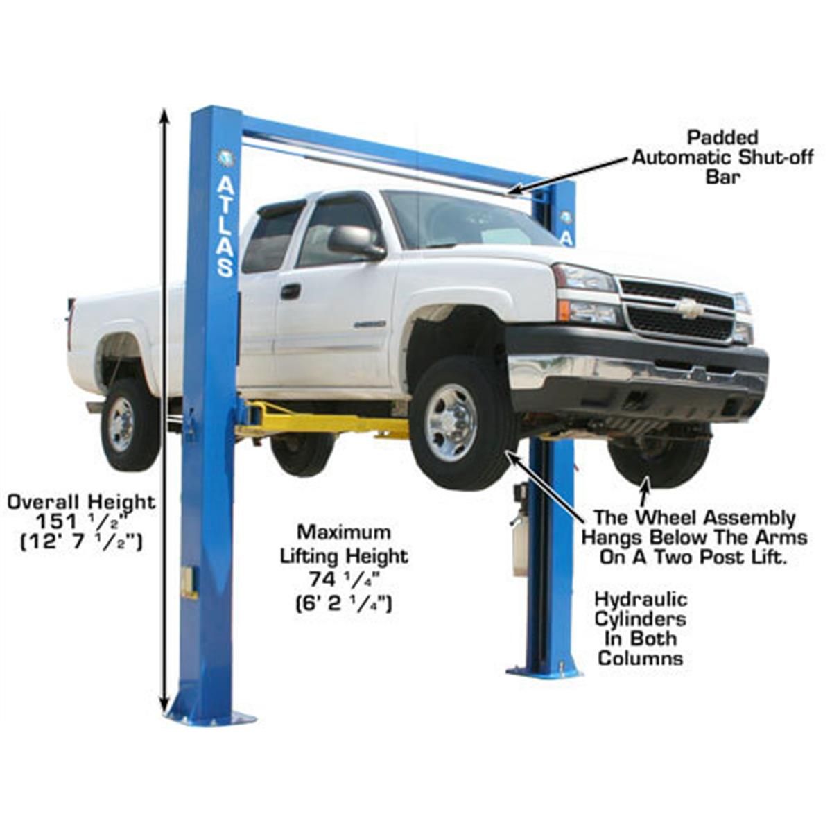 Atlas OHX10000X 10,000 lb Extra Tall 2 Post Vehicle Lift