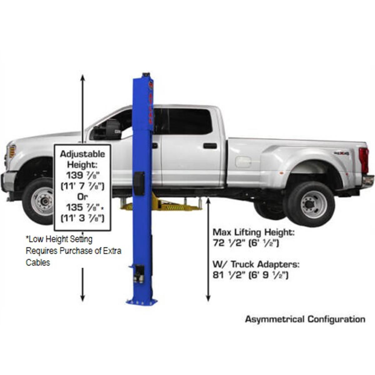 Atlas PVL10 10,000lb 2 Post Vehicle Lift - ALI Certified