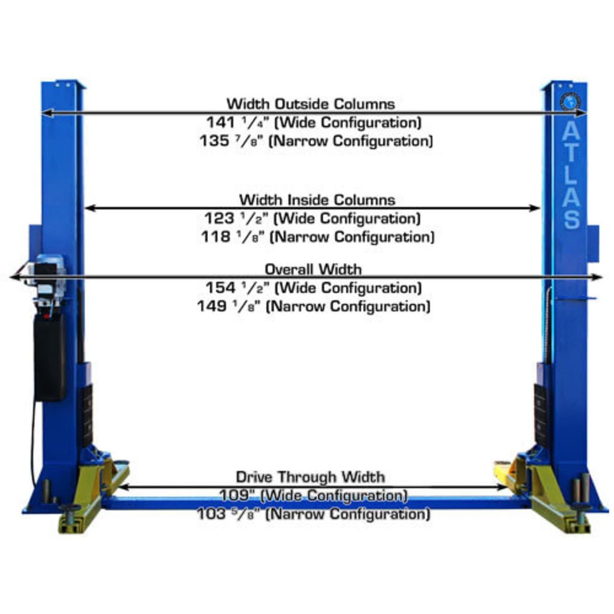 Atlas BP12000X 12,000lb 2 Post Vehicle Lift