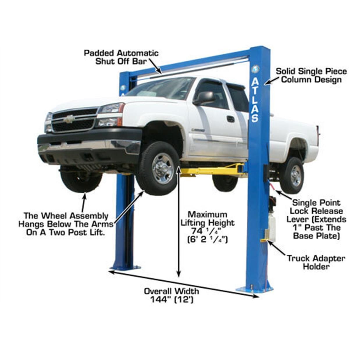 Atlas OHX10000X 10,000 lb Extra Tall 2 Post Vehicle Lift